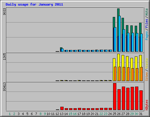 Daily usage for January 2011
